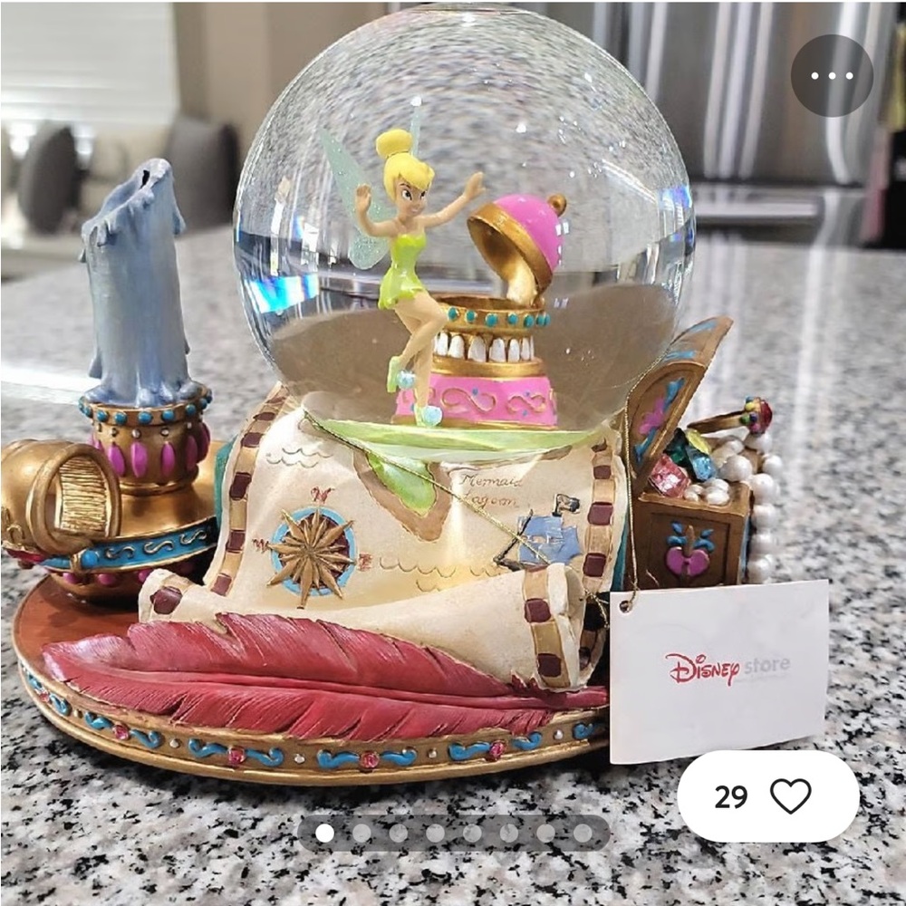 Disney Store Tinker-Bell Large Musical Snow Globe “You Can Fly” Tune